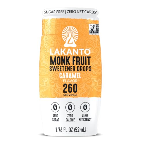 Lakanto Liquid Monk Fruit Extract Drops, Original, 1.76 Fl Oz | Erythritol Free Sugar Substitute Sweetener, For Coffee, Tea, Smoothies, Oatmeal, Yogurt, Cocktails, Zero Sugar, Vegan, Keto