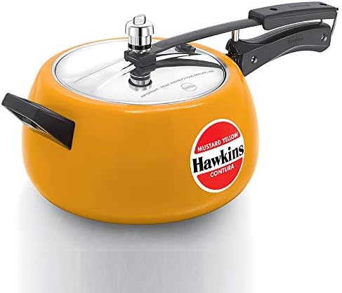 Hawkins 5 Litre Contura Pressure Cooker, Ceramic Coated Handi Inner Lid Cooker, Tomato Red (CTR50)