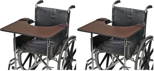 DMI Wood Wheelchair Lap Tray, Wheelchair Tray, Removable Wheelchair Tray Table, Wheelchair Table Tray for Seniors, Hardwood, 1 Count