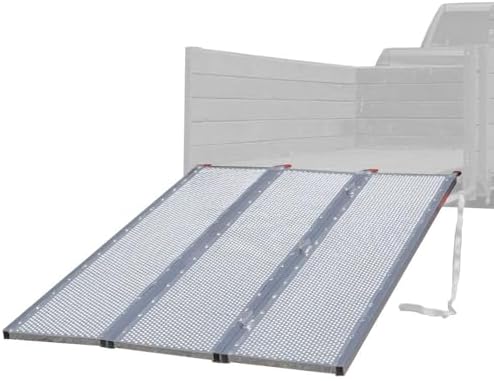 Black Widow 6ft 5in Aluminum Folding ATV Loading Ramp, 1500 lb Capacity | Load four-wheelers into trailer, folds into thirds for storage, safety straps included