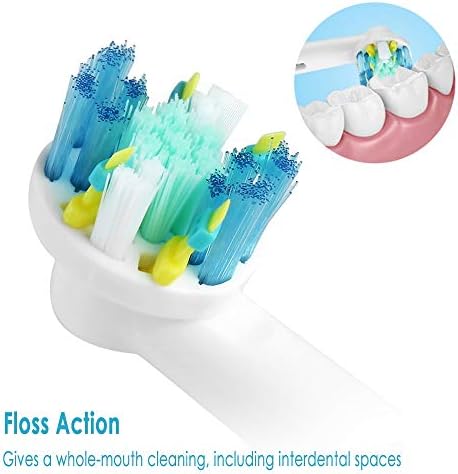 Replacement Brush Heads Compatible with Oral-B-Braun– Floss Action - Pack of 4 Generic Electric Toothbrush Replacement Heads