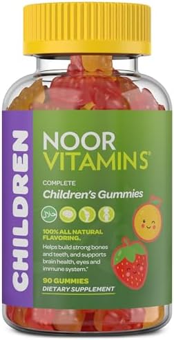 Noor Vitamins Halal Vitamins, Kids Vitamins, Kids Multivitamin Gummies: Vitamin C for Kids, D3, and Zinc for Immunity