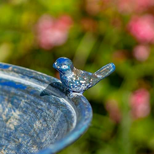 Zaer Ltd. Pedestal Style Birdbath (Blue)