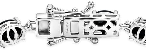 California Black Jade 14.35 ctw Classic Link Bracelet Platinum Plated 7.25" | Birthday, Gifts