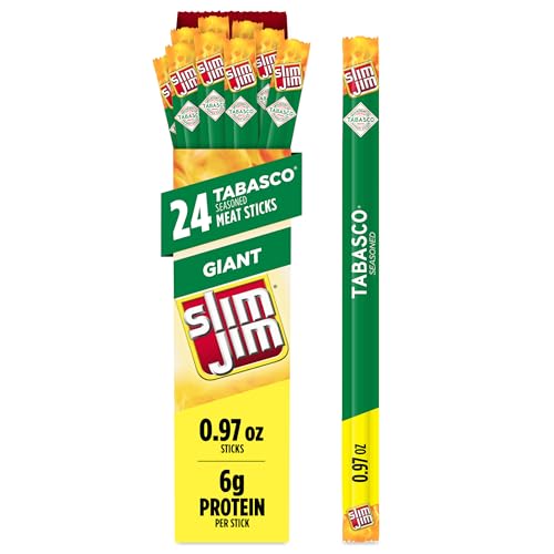 Slim Jim Giant Smoked Jerky Sticks, Tabasco Flavor, 0.97 oz., 24-ct