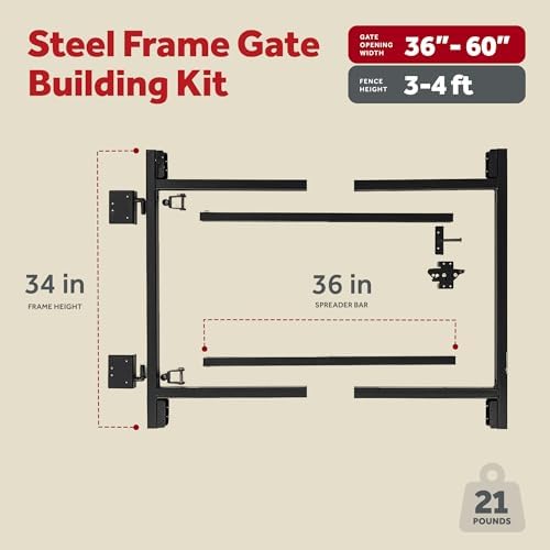 Adjust-A-Gate 2-Pack Anti-Sag Original Wide Width Full-Frame Gate Kit, Fits 60-90" Opening