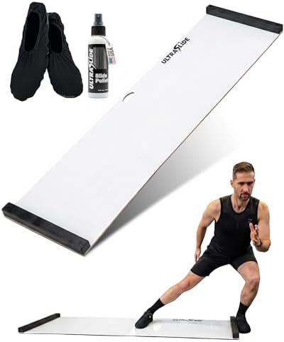 Slide Board for Exercise with Booties & Polish - Solid One-Piece Slide and Balance Board for Cardio & Home Workouts, Sports Core Exercise Equipment