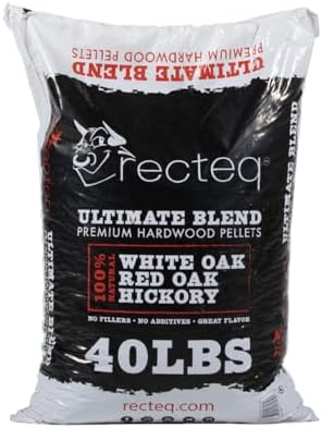 recteq Ultimate Premium Hardwood Grilling Cooking Pellet Barbecue BBQ Grill Smoker Blend with Red Oak, White Oak, Hickory Wood Pellets for Smokers