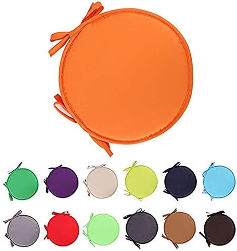 Indoor/Outdoor Chair Pads Round Seat Cushions Garden Patio Home Cushions - Diameter 38cm (2pcs,Red)