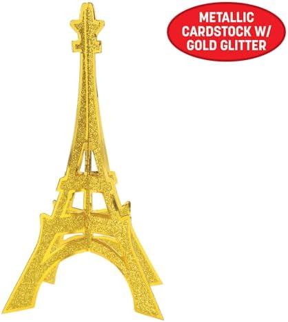 Glittered 3-D Eiffel Tower Centerpiece Party Accessory (1 Count) (1/Pkg)