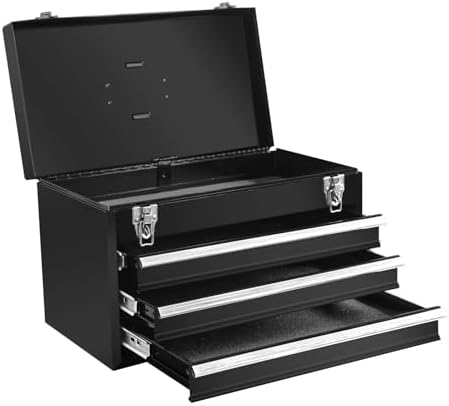 Road DAWG ATBT1204D-BLACK Torin Rolling Garage Workshop Tool Organizer: Detachable 4 Drawer Tool Chest with Large Storage Cabinet and Adjustable Shelf