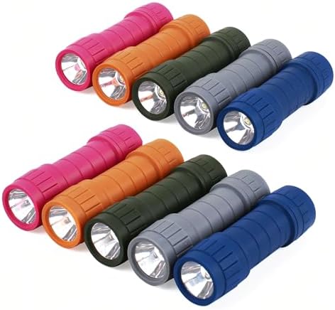 10-Pack Mini LED Flashlight Set | Super Bright Small Flashlights, 30 AAA Batteries are Pre-Installed, Ideal for Teaching, Camping and Emergency