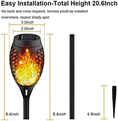 Kurifier Solar Lights Outdoor 8Pack Solar Torch Light with Flickering Flame