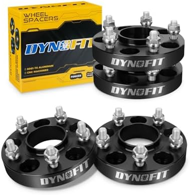 dynofit 5x114.3 Wheel Spacers 1 Inch for Nissan 350Z/370Z & Infiniti G35/G37/FX35, Hubcentric 66.1mm Bore, M12x1.25 Studs