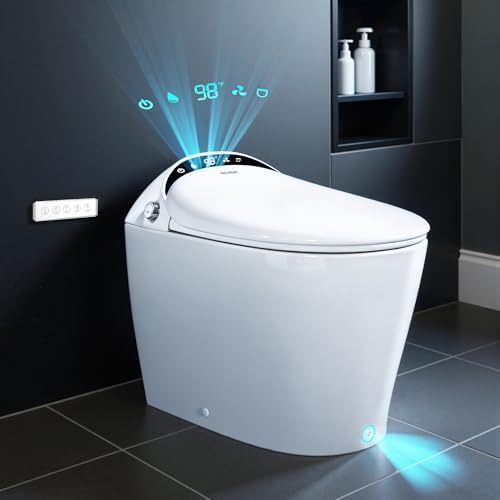 Smart Toilet with Bidet built in, Bidet Toilet with Water Filtration | Nano Self-Cleaning Glaze, Pump assisted, Auto Deodorizer, Blackout Flush