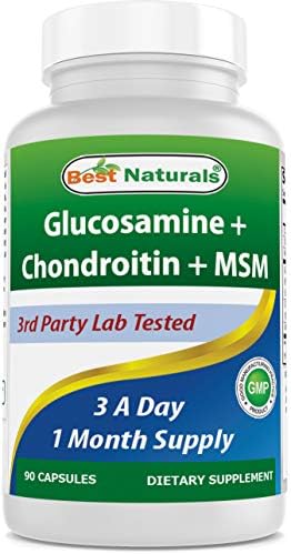 Best Naturals, Glucosamine Chondroitin MSM Supplements, 2600 mg per Serving, 90 Capsules (90 Count (Pack of 1))