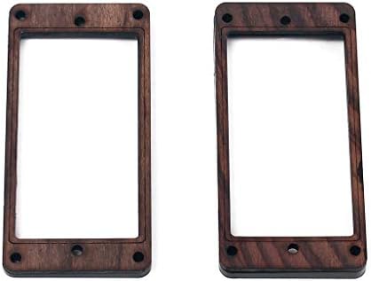 Alnicov 2 Pcs Rosewood Curved Bottom Humbucker Pickup Ring Set for Epiphone Guitar Accessories
