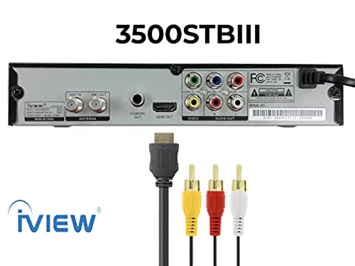 IVIEW-3500STB III, ATSC Digital Converter Box with Recording and Media Player, Analog to Digital, QAM Tuner, Channel 3/4, HDMI, A/V, USB