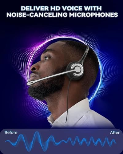 Wantek Corded Telephone Headset Mono w/Noise Canceling Mic for Avaya Aastra Allworx Adtran Alcatel Lucent AltiGen Comdial Digium Gigaset InterTel Mitel Plantronics MiVoice Landline Deskphones(F600S1)