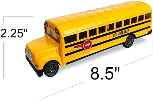 ArtCreativity Yellow School Bus Toy for Kids - 8.5 Inch Pull Back Car with Cool Opening Doors and Rubber Tires - Durable Diecast School Bus - Best