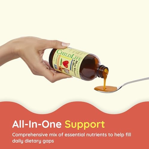 CHILDLIFE ESSENTIALS Kids Multivitamin & Mineral, Mango, 8 Fl Oz (2 Pack) | Vitamins for Kids, Liquid Multivitamin Supplement, Toddler & Baby Wellness, Natural, & Mineral