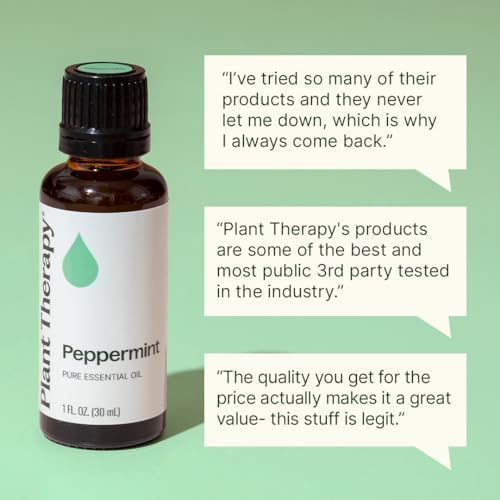 Plant Therapy Peppermint Essential Oil 30 mL (1 oz) Natural Aromatherapy | Pure, Undiluted for Diffuser & Topical Use, Relaxation, Digestion