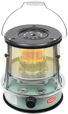 2-in-1 Portable Kerosene Heater & Stove, 9000 BTU Non-Electric Indoor Outdoor Heater with Handle, Heaters for Camping, Garage, Ice Fishing, Hunting, Emergency, Adjustable Height, 4.6L Tank (Black)