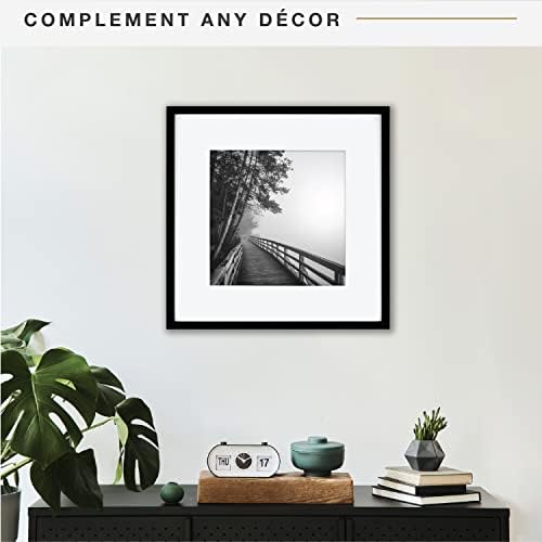 MCS East Village Picture Frame, 18x18 Matted to 12x12, Black, 2-Pack