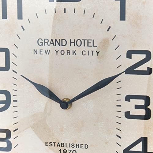 Creative Co-Op Metal Rectangle Hanging Clock with Handle Decoration on Top