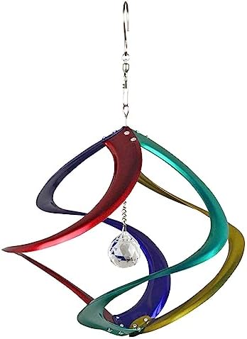 Red Carpet Studios The Original Cosmix Helix Wind Spinner Indoor/Outdoor Hanging Art, 11" Tall, Copper with Blue Planet