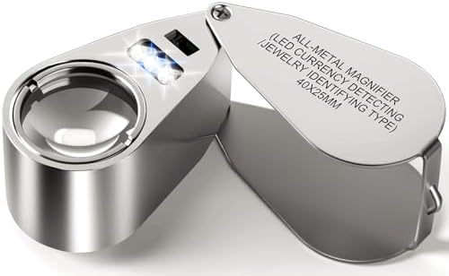 Leffis 40X Jewelers Loupe Magnifier LED/UV Illuminated Magnifying Glasses