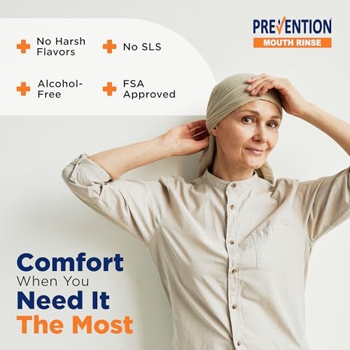 Prevention Oncology Mouthwash, Alcohol Free, Hydrogen Peroxide 16 oz 1-Pack | Specially Formulated Rinse for Oncology Treatment, Soothing, Gentle, Moisturizing Relief of Dry Mouth & Mouth Sores