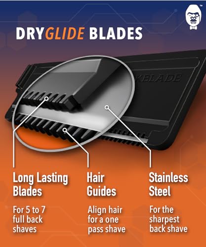 Bakblade 2.0 Refill Cartridges Bundle, Back Hair & Body Shaver Replacement Cartridges, Extra-Wide Wet Dry & Disposable Razor Blades (6 Blades) | Dryglide Safety Technology, Titanium Plated, Shave Wet Or Dry, Easy to Replace, Lasts 5 - 7 Shaves