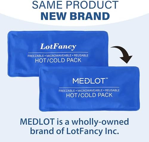 LotFancy Ice Pack for Injuries, Pack of 2, Reusable Hot Cold Pack for Therapy, Cooling or Heating Pad for First Aid, Back Shoulder Neck Head Feet Pain Relief, 11 x 5 Inches