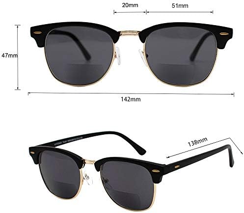 VITENZI Bifocal Sunglasses for Men Women Semi Rimless Reading Sun Tinted Glasses with Readers - Tivoli