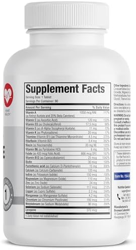 Bronson ONE Daily Mens 50+ Complete Multivitamin Multimineral, 180 Tablets | Once-Daily, Targeted Nutrition For Active Men Over 50, Non-GMO, Gluten-Free, Soy-Free