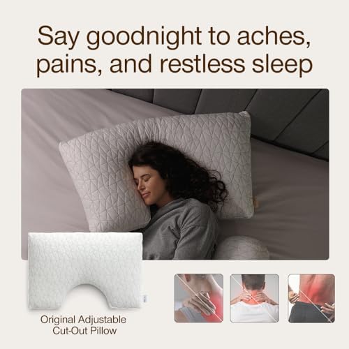 Coop Home Goods Original Adjustable Pillow, Queen Size Bed Pillows for Sleeping, Cross Cut Memory Foam Pillows - Medium Firm Back, Stomach and Side Sleeper Pillow, CertiPUR-US/GREENGUARD Gold