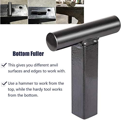 1 Inch Blacksmith Anvil Hardy Tool Set – Hot Cut, Creasing Tool Stake, Bottom Fuller, Turning Bending Scrolling Fork