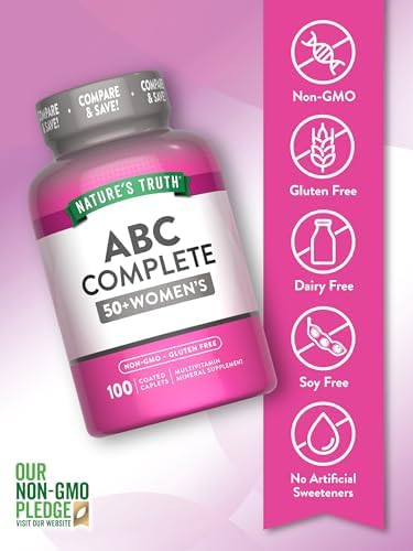 Nature's Truth Women's 50+ Multivitamin Caplets | 100 Count | with Vitamin A, C, D, E and Zinc | Non-GMO & Gluten Free Supplement