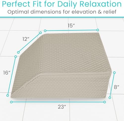 Xtra-Comfort Leg Elevation Pillow for Sleeping, Swelling, Post Surgery - Memory Foam Bed Wedge Pillow- Support Cushion for Pregnancy, Leg