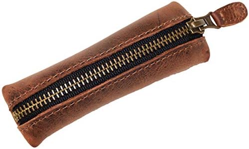 Hide & Drink, Long Coin Case, Cash Holder, Rustic Case for Pennies, Vintage Zippered Pouch, Travel Accessory, Full Grain Leather, Handmade