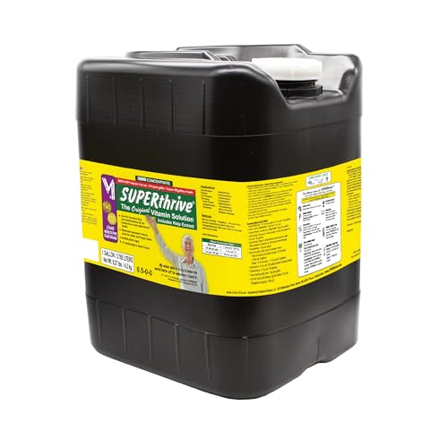 SUPERthrive 5 Gallon (1/Cs) | 0.5-0-0 formula with kelp extract. For indoor/outdoor plants, houseplants, trees. Reduces shock, even for large trees.