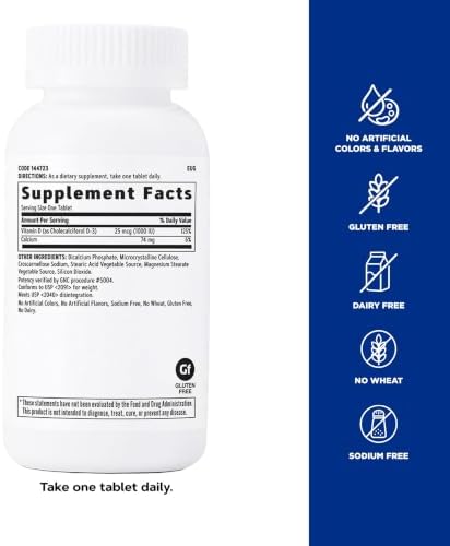 GNC Vitamin D-3 25mcg, Supports Healthy Teeth and Bones, 180 Tablets