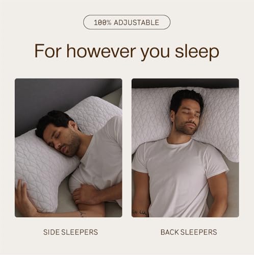 Coop Home Goods Original Adjustable Pillow, Queen Size Bed Pillows for Sleeping, Cross Cut Memory Foam Pillows - Medium Firm Back, Stomach and Side Sleeper Pillow, CertiPUR-US/GREENGUARD Gold