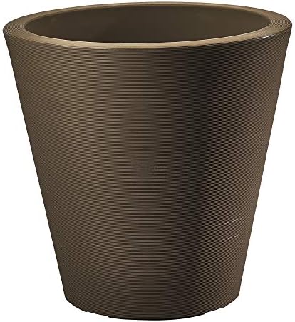 Crescent Garden Madison Planter– Weather-Resistant, Double Walled Indoor/Outdoor Plant Pot with Drain Hole – Durable All-Season Flower Container, 14" W (Cloud White)