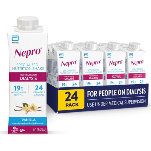 Nepro Renal Nutrition Shake for People on Dialysis, Vanilla Tetra, 24ct
