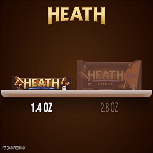 HEATH Chocolatey English Toffee Candy Bars, 1.4 oz, 18 ct | Crunchy English Toffee Bars Covered in Chocolatey Coating, Kosher and Individually Wrapped for Parties and Sharing, 18 ct