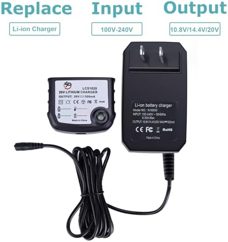 20 Volt LithiumIon Battery Charger LCS1620 for Black & Decker for Porter Cable for STANLEYBattery 12V 14.4V 18V 20 Volt Batteries LBXR20 LCS1620B