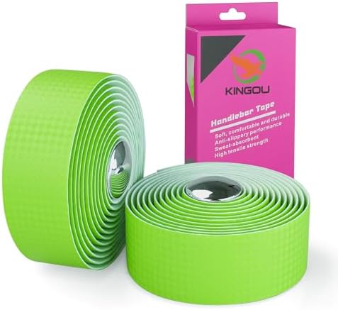 KINGOU Carbon Fiber PU Leather Road Bike Handlebar Tape Bar Tapes - 2PCS Per Set