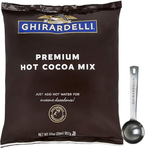 Ghirardelli Chocolate - Premium Hot Cocoa 2 lb pouch with Ghirardelli Stamped Barista Spoon